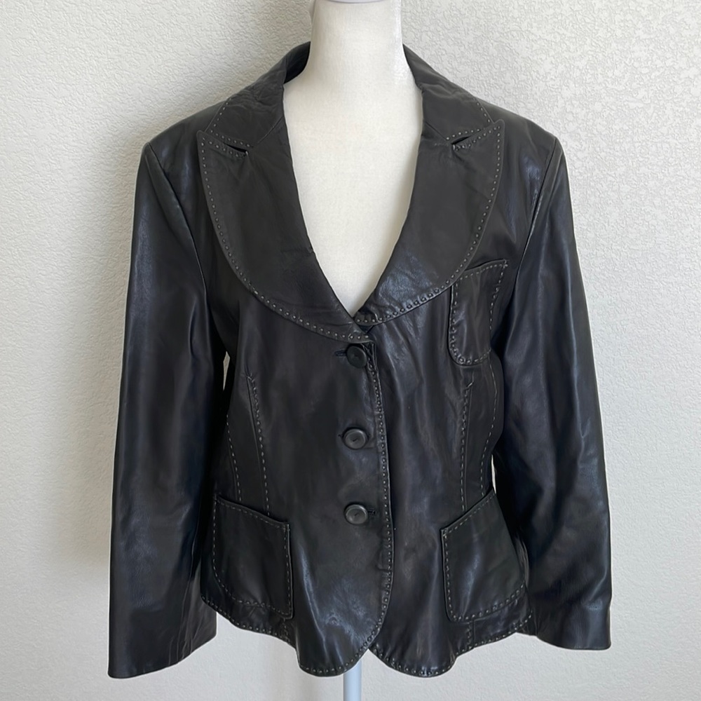 Armani Collezioni Lambskin Leather Jacket